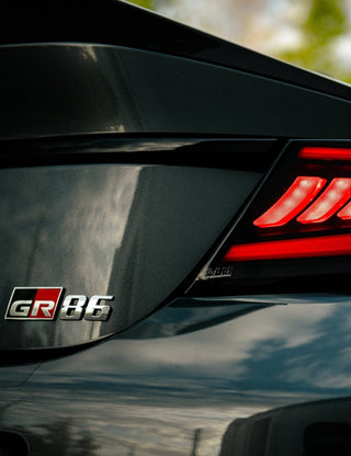 OLM Raiden LED Taillights Smoke Lens, Red Bar: Subaru BRZ / Toyota GR86 2022 - 2026