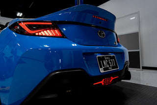 OLM Scythe Style LED Taillights Smoke Lens, Black Base, White Bar: Subaru BRZ / Toyota GR86 2022 - 2026