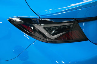 OLM Scythe Style LED Taillights Smoke Lens, Black Base, White Bar: Subaru BRZ / Toyota GR86 2022 - 2026