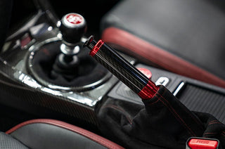 OLM Signature Series E-Brake Handle Black Carbon w/ Red: Scion FR-S / Subaru BRZ / Toyota 86 2013 - 2021