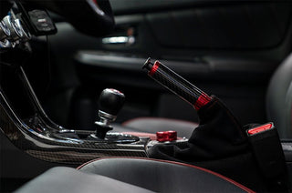 OLM Signature Series E-Brake Handle Black Carbon w/ Red: Scion FR-S / Subaru BRZ / Toyota 86 2013 - 2021