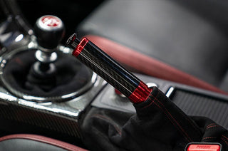 OLM Signature Series E-Brake Handle Black Carbon w/ Red: Scion FR-S / Subaru BRZ / Toyota 86 2013 - 2021