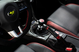 OLM Signature Series E-Brake Handle Black Carbon w/ Red: Scion FR-S / Subaru BRZ / Toyota 86 2013 - 2021