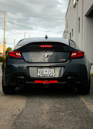 OLM V2 F1 Rear Brake Light Clear Lens, Black Base, Red Bar: Subaru BRZ / Toyota GR86 2022 - 2026