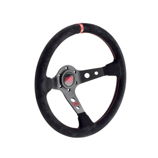 OMP Racing Corsica Steering Wheel: Fits Most Models w/ Holes, Black Center & Red Centering Stripe