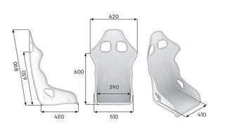 OMP Racing First-R Fixed Back Seat: Fits Most Models