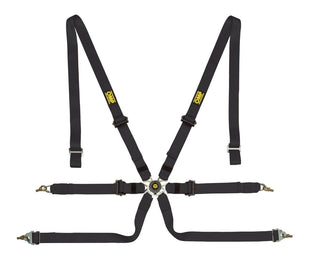 OMP Racing One 6 Point Harness 2" Pull Down Black: Fits Most Models