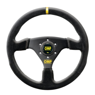 OMP Targa Steering Wheel: Fits Most Models w/ Yellow Centering Stripe