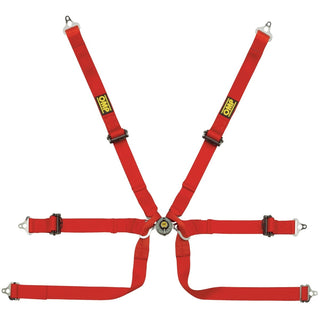 OMP Technica Prototype 6 Point Harness 2" Pull Up Red: Fits Most Models