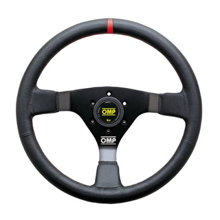 OMP WRC Steering Wheel (350mm Deep Dish) (BLACK) w/ Red Centering Stripe