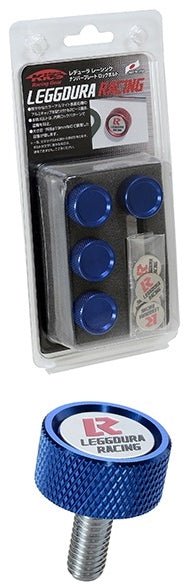 Project Kics Leggdura License Plate Lock Bolt Set Blue: Fits Most Models