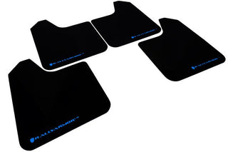 Rally Armor Universal Mudflaps: Fits Most Models Black Urethane Blue Logo