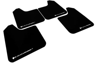 Rally Armor Universal Mudflaps: Fits Most Models Black Urethane White Logo