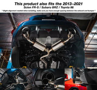 Remark Sports Touring Cat Back Exhaust: Subaru BRZ (13-20), Scion FR-S (13-16), Toyota GT86 (17-21) & Subaru GR86 (22+)
