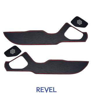 Revel GT Design Carbon Style Door Scuff Protector: Subaru BRZ (22+) & Toyota GR86 (22+) w/ Red Stitch