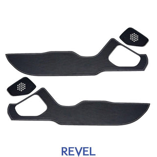 Revel GT Design Carbon Style Door Scuff Protector: Subaru BRZ (22+) & Toyota GR86 (22+) w/ Silver Stitch