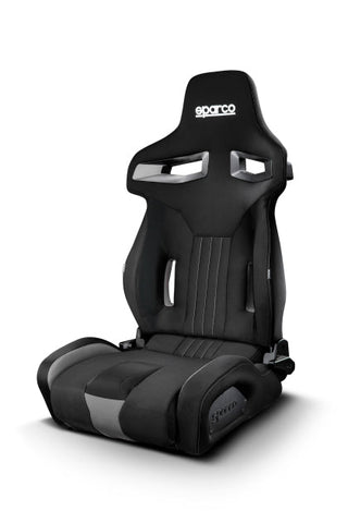 Sparco R333 Reclining Bucket Seat Black w/ Grey Accents: Fits Most Models