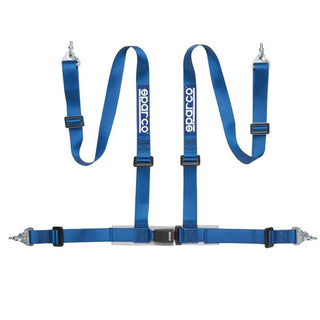 Sparco 4-Point Harness Set 2 Inch Snap-In (BLUE): Fits Most Models