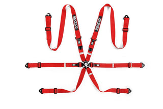 Sparco Harness Set COMP H-2 PD 6 Point Bolt In Red: Fits Most Models