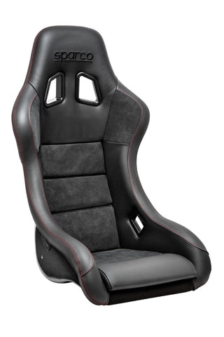 Sparco QRT-C Performance Fixed Back Racing Seat (Fits Most Models) w/ Red Stitch and Carbon Fiber Shell