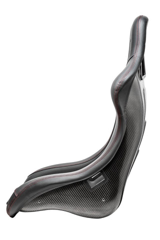 Sparco QRT-C Performance Fixed Back Racing Seat (Fits Most Models) w/ Red Stitch and Carbon Fiber Shell