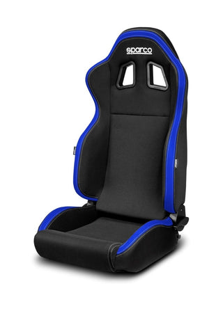 Sparco Reclining Bucket Seat (BLACK W/ BLUE): Fits Most Models
