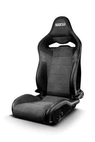 Sparco SPR Reclining Bucket Seat Leather / Microsuede Black: Fits Most Models