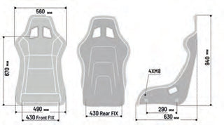 Sparco X-Range QRT-X Fixed Back Racing Seat: Fits Most Models