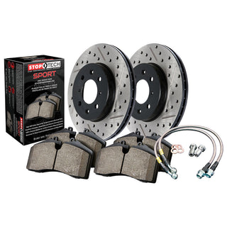 Stoptech Drilled & Slotted Brake Kit w/ Lines (FRONT): Scion tC 2005 - 2010