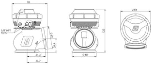 Turbosmart GenV ProGate Compressed Gas External Wastegate: Fits Most Models w/ 5PSI Black