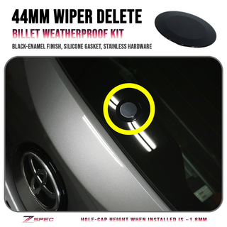 ZSPEC Design 44mm Rear Wiper Hole Cover Cap Plug Black Weatherproof - Fits 2004-2026 Toyota GR Corolla, GR86, Subaru BRZ, Scion Models and More