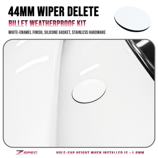 ZSPEC Design 44mm Rear Wiper Hole Cover Cap Plug White Weatherproof - Fits 2004-2026 Toyota GR Corolla, GR86, Subaru BRZ, Scion Models and More