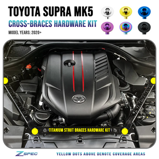 ZSPEC Titanium Front Strut Cross-Braces Fasteners Kit for 2020+ Toyota GR Supra MKV A90