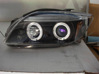 Spec D Dual Halo Projector Headlights w/ Eyebrow BLACK: Scion tC 2005 - 2010