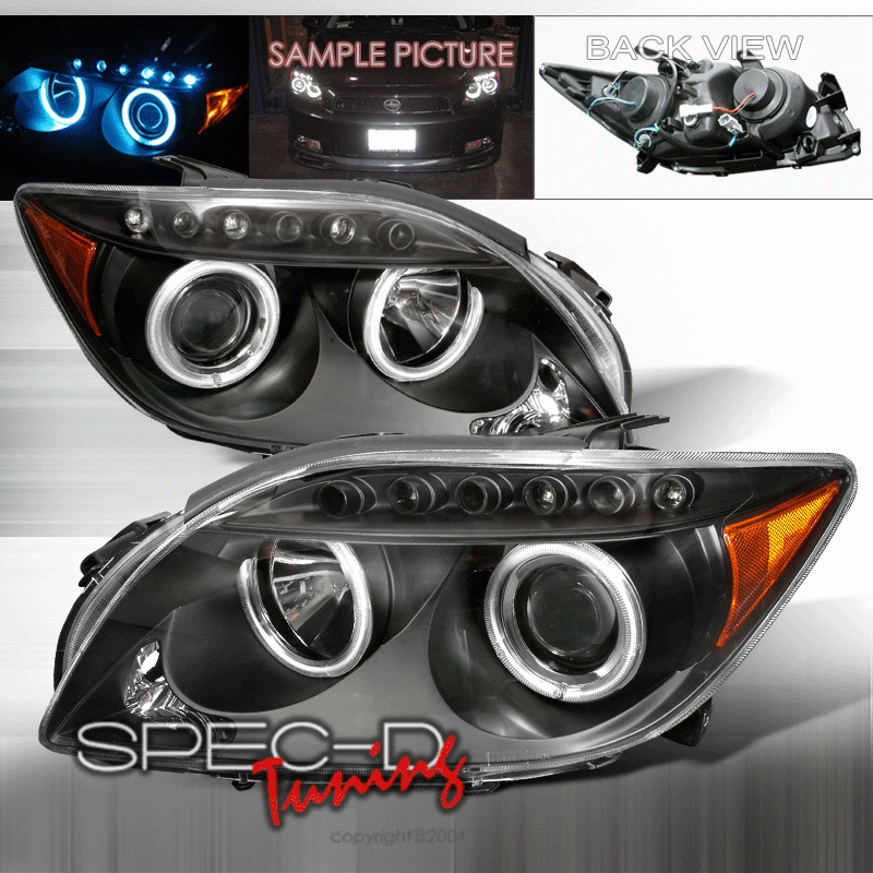 Spec D Dual Halo Projector Headlights (Black): Scion tC 2005 - 2010