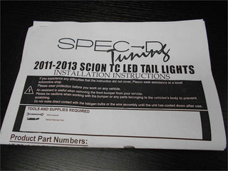 Spec D Black / Smoke LED Tail Lights: Scion tC 2011 - 2013 (tC2)