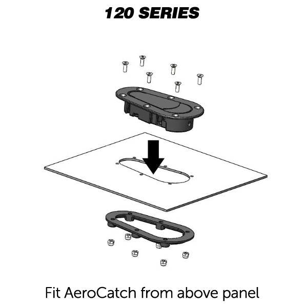 AeroCatch Flush Hood Pin and Latch Kit (Universal) BLACK - LOCKING